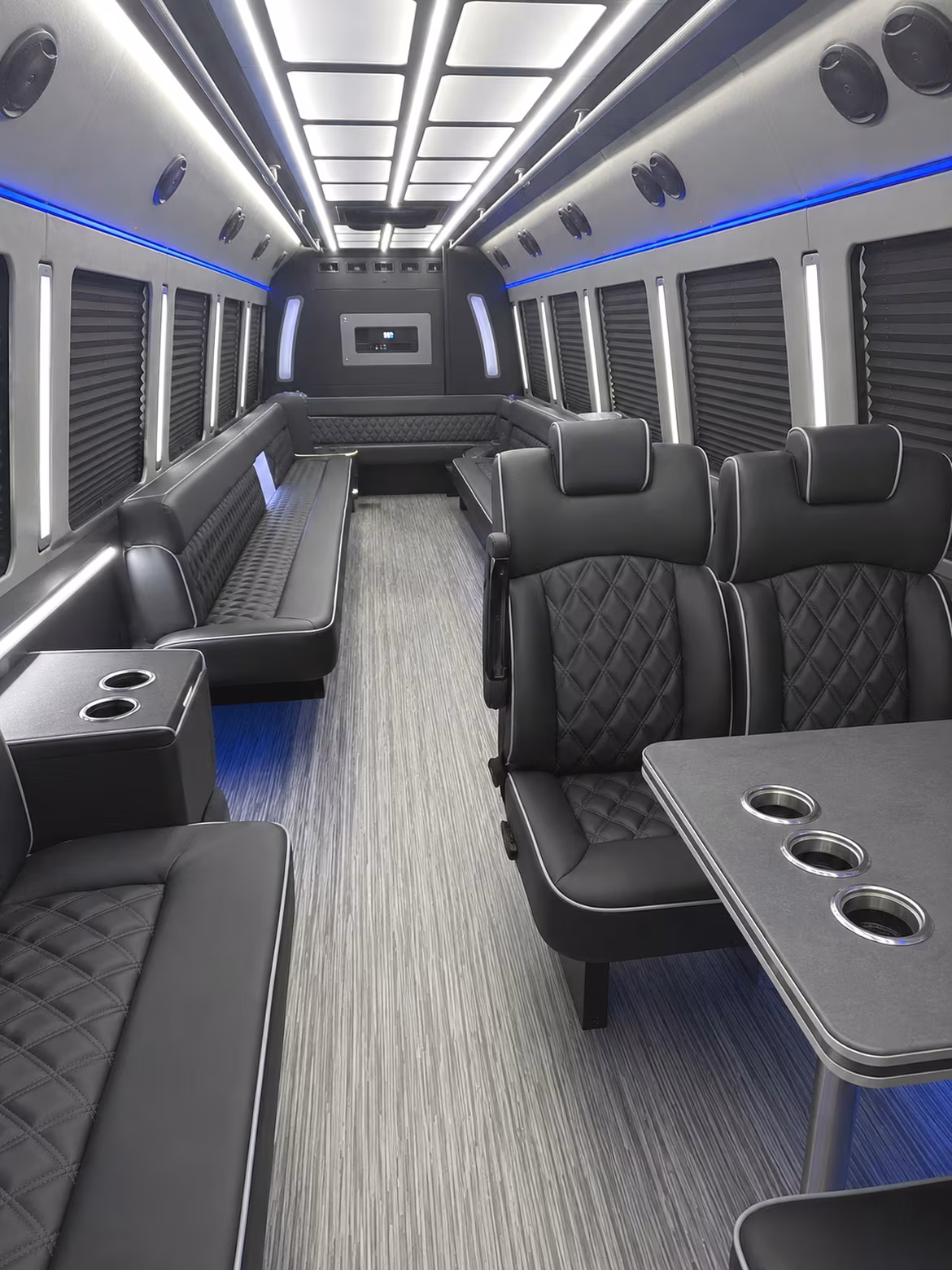 hayward 25 passenger party bus inside