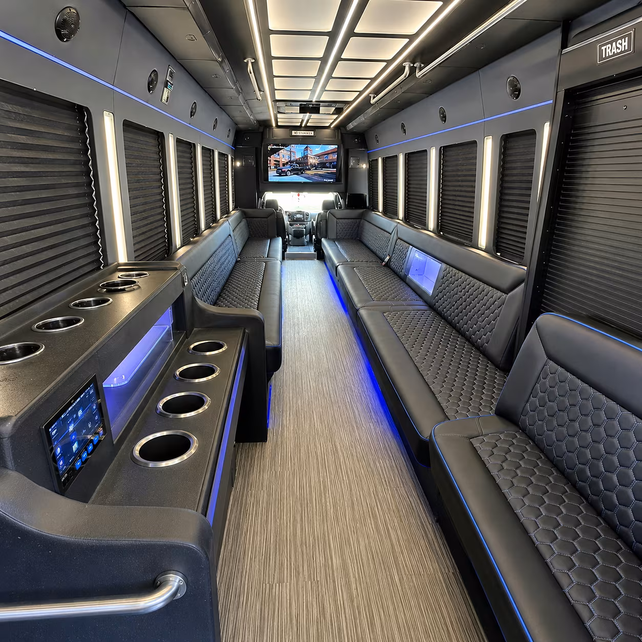 hayward party bus rental interior
